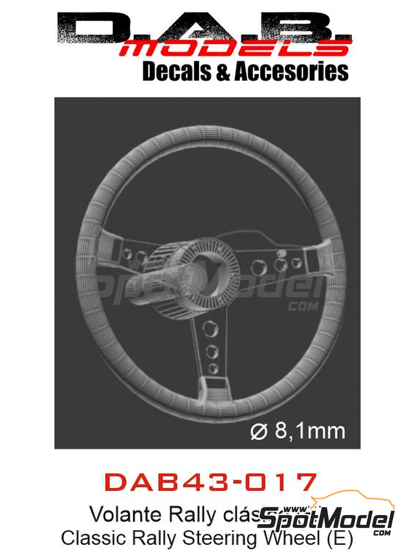 D.A.B. Models DAB43-017: Steering Wheel 1/43 Scale - Classic Rally ...